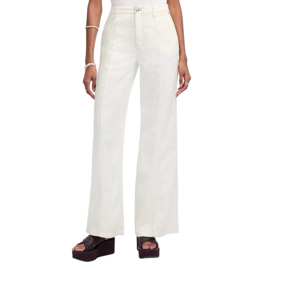 Madewell Denim - Madewell White Wide Sweep Trouser Airy Denim Jean NWT Size 25 NWT